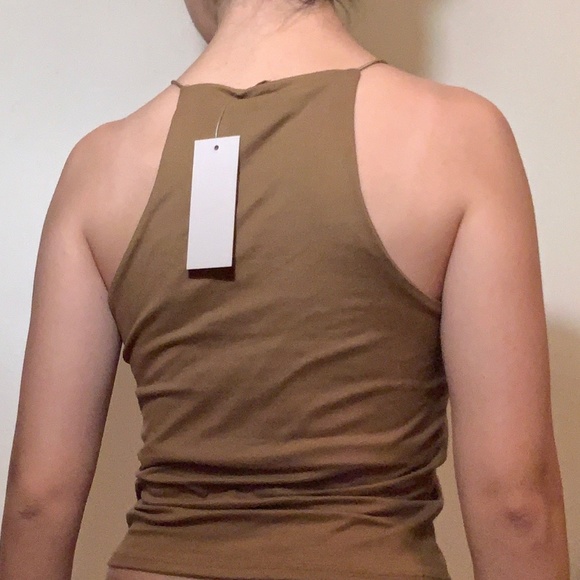 NWT Trendy Halter Tank Top In Brown- Size Small - Picture 2 of 7